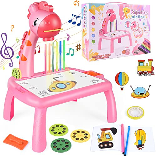 FORMIZON Projektion Zeichentafel Kinder, Zeichenprojektor für Kinder von 3-9 Jahren, Zeichenbrett Projektor Kinder Tisch, Tischplatte Smart Projektor Malset, Trace and Draw Toy Lernen Lernspielzeug