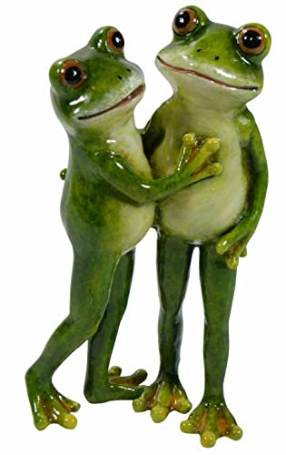 GlasArt Frosch Paar 15,5cm hoch grün Liebespaar Figur Frühling Sommer Dekofigur Dekotier