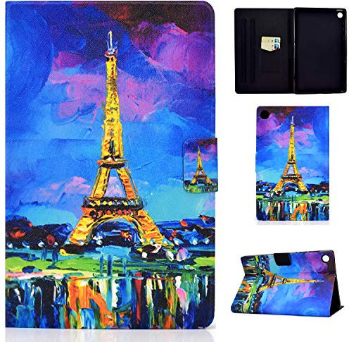 CASAFUNY Funda para Samsung Galaxy Tab A8 2022/2021 Protectora Carcasa Galaxy Tab A8 10.5 con Soporte y Auto Sueño/Estela para Samsung Galaxy Tab A8 SM-X200/X205/X207, Torre Eiffel