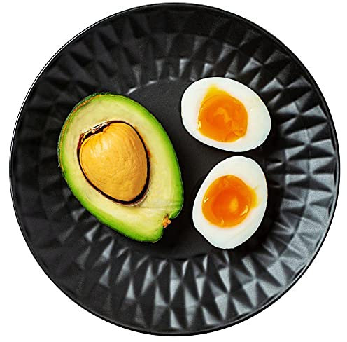 NAVA SOHO Classic - Plato de cerámica para postre (20 cm), color negro