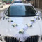 Susire Car Decoration Organza Ribbon Garland : Wedding Fake Flowers Decor 9pcs Artificial Flower with 4 Car Bows for Door Handles on Cars Party Events Prop Wedding Day