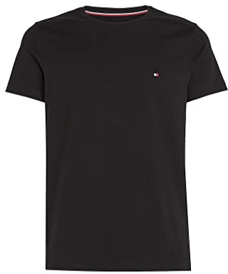 Tommy Hilfiger Men’s Short Sleeve Core Stretch Slim Fit T-Shirt, Black (Black), S
