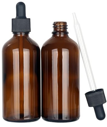 Magic Season Essential Oil Bottles - Amber / 100ml with Droppers / 2 Pcs