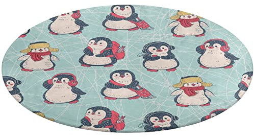 Wooford Blauer süßer Pinguin, weicher Teppich für Schlafzimmer, Wohnzimmer, Kinderzimmer, Mädchen, Teppiche, Heimdekoration