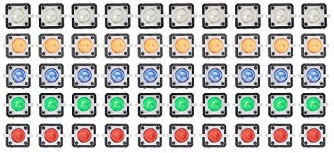 50pcs DC 12V Mini bouton-poussoir momentané, interrupteur tactile à bouton-poussoir momentané réinitialisable avec lampe à LED