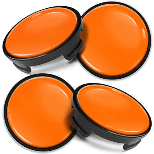 Biomar Labs 4 x 54 mm Nabendeckel Kompatibel mit Ford Felgendeckel Radnabenabdeckung Nabenkappen Felgenkappen Radkappen Alufelgen Orange CF 54