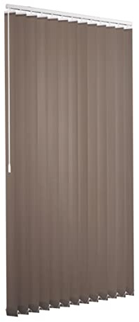 Ventanara® Lamellenvorhang durchgehende Schiene Komplettset Vertikaljalousie 89mm inkl. Montagematerial (Taupe (tageslicht), 290 x 180 cm)
