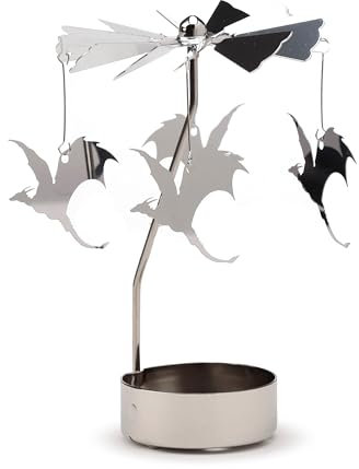 Puckator Flying Dragons Drehbares Karussell drehender Teelichthalter – Wohnzimmer-Zubehör – Drachenmotiv – Heimdekoration – Ornamente – Kerzenhalter – Tischdekoration