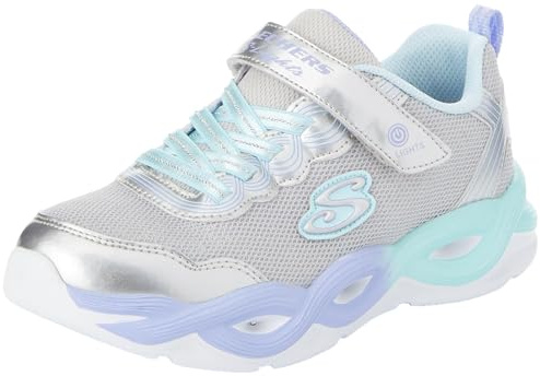 Skechers Skechers Girls, Sneaker, Silver Mesh/Multi Trim,