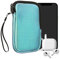 kwmobile Handytasche für Smartphones M - 5,5 - Neopren Handy Hülle Metallic Petrol - Handy Tasche 15,2 x 8,3 cm Innenmaße