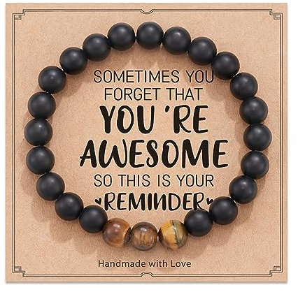 POWWA Gifts for Men, Gifts for Him Valentines Day I Love You Gifts for Him Men Boyfriends Teen Teenage Christmas Birthday Best Friend Inspirational Gifts idea Present, Bracelet for Men