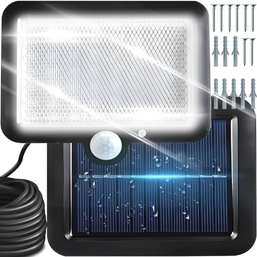 Retoo Solarlampen für Außen mit Bewegungsmelder, 108 LEDs, Verbessertes Neues Modell Solar Lampe Outdoor für Garten, Solarleuchten für den Außenbere ichdeal für Terrasse, Veranda, Garage, Haustür