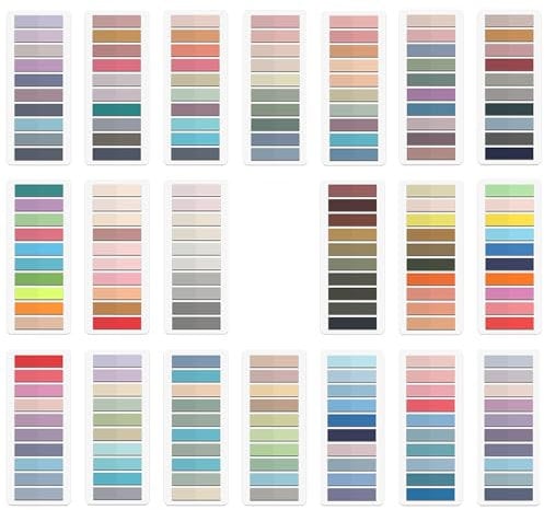 AMZSKU 4000 tiras adhesivas, notas adhesivas, marcadores adhesivos, tiras de texto escribibles, transparentes, para marcador de página, marcapáginas (multicolor) para oficina/escuela