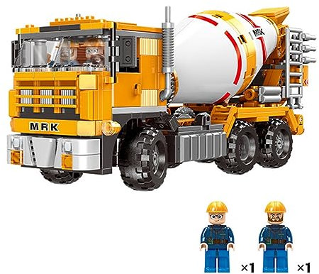 Doyomtoy Juego de Bloques de camión de Cemento, Modelos de Obras de construcción, Juguetes de Bloques, Regalos de cumpleaños para niños y Adultos, coleccionables, 654 Piezas