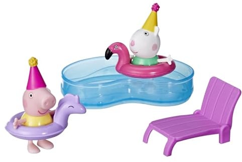Peppa Pig Peppa’s Pool Party Playset with 2 Figures and 4 Accessories