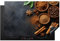 KitchenYeah© Herdabdeckplatte 80x52 cm Einteilig Induktionsmatte Küche Abdeckung Ceranfeld Herd Abdeckplatte Deko Vinyl Matte Aufrollbar Zimt - Beton - Kaffee - Zimtstangen - Gewürze