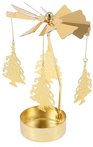 Ciieeo 1stk Hot Swivel Kerzenhalter Glas Für Tischplatte Dekorativer Kerzenhalter Für Zuhause Weihnachtsbaum-kerzenhalter Teelichthalter Essen Drehtisch Rotieren Schmiedeeisen Empfindlich