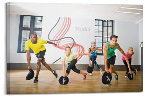GUOYIN Fitness-Trainingsposter, Gymnastik, Workout, dekorative Leinwand, Familie, Schlafzimmer, Kunstwerk, Bild, Malerei, 30 x 45 cm
