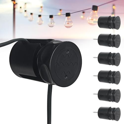 DGE String Light Hanging Kit with Mini Anchors & Screw-in Wire Hooks - Christmas & Patio Light Decoration, 6 Pack