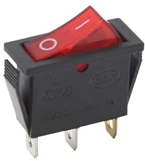 ON-OFF Rocker switch t85/55 250V 2PIN Red SPST Black boat switch KCD3-101 AUOQKQUT(Nero,ON-OFF-ON)
