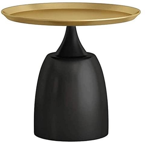 PGKTKCWH Runder Kleiner Couchtisch, Beistelltisch aus Metall im nordischen Stil, minimalistischer Ecksofa-Beistelltisch für das Wohnzimmer zu Hause, Schlafzimmer – 48 × 28 × 44 cm, Dekorati