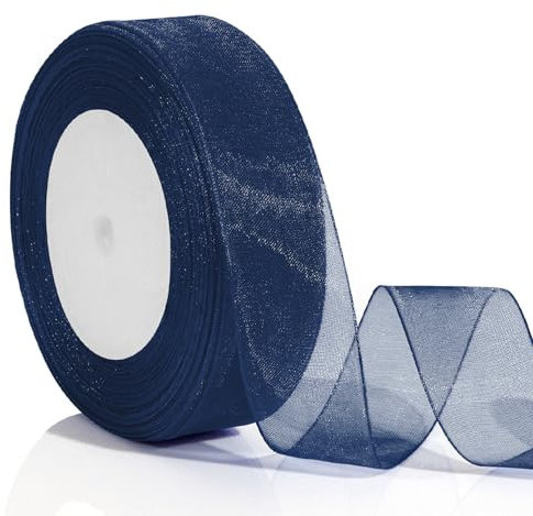 Geschenkband Blau 25mm 46m Geschenkband Weihnachten Schleifenband Blau Verpackungsbänder Geschenkbänder Die Geburtstagsbande Ribbon Band Geschenkverpackung Weihnachten Geburtstag Bänder Zum Basteln