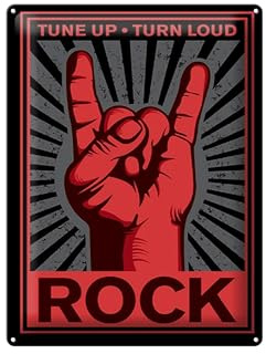 Femer Blechschild Rock 30x40cm tune Up turn loud