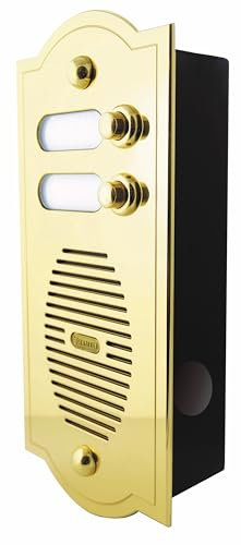 Neroni Mameli Citofono in Ottone Lucido Verniciato - Pulsantiera da esterno con Pulsanti Elettrici - Made in Italy