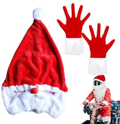 Nybhyjka Motorradhelmhülle, lustig, Weihnachtsmann, Weihnachtsmütze, vollständiger Gesichtsschutz, Weihnachtsmann-Motorradhelm, Schutzhülle (ohne Helm)