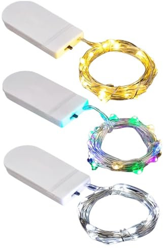 Fairy Lights Battery Operated, String Lights Battery Operated,LED Fairy Lights Battery Operated, 3 Pack 1M 10 LED Small Fairy Lights, Warm White Fairy Lights Indoor for Bedroom Wedding Decorations