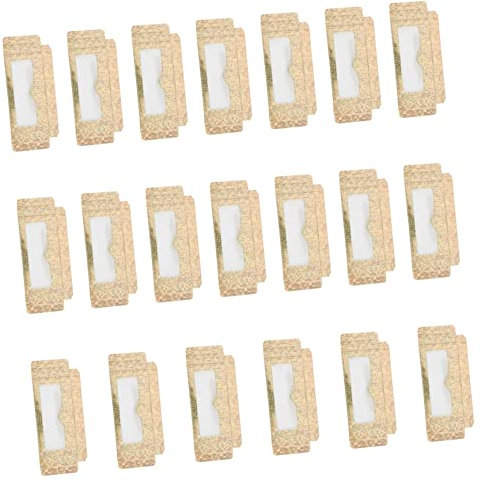 BELLIFFY 20stücke Papier Wimpern Aufbewahrungsbox Leere Wimpern Verpackung Organizer Box Sichtfenster Tragbar Kosmetiktasche Passend Falsche
