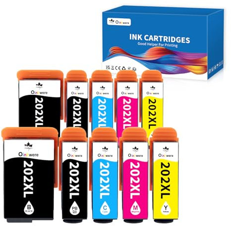 OINKWERE 202XL Druckerpatronen Kompatible für Epson 202XL Multipack 202 XL für Epson XP 6000 Druckerpatronen für Expression Premium XP 6000 XP 6005 XP 6100 XP6000 XP6105 XP6005 (10er-Pack)