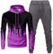 KONG JIMFAN Hoodie Herren Jogginganzug Herren 2-Teiliges Set Trainingsanzug Tracksuit Mit Reißverschluss Tasche Freizeitanzug Trainingshose Trainingsanzug Set Trainingsjacke Herren(#B Purple,XL)