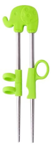IKOPFLN 1 Paar Edelstahl Essstäbchen,Kinder Stäbchen zum Essen,Chinesische Stäbchen Set,Essstäbchen Kinder Lernstäbchen für Erwachsene,Anfänger und Kleinkinder,Essstäbchen Wiederverwendbar - Elefant