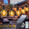 kolpop 15M Guirlande Solaire Exterieur avec Télécommande, 8 Modes Dimmable Guirlandes Lumineuse Solaires avec Minuterie, Étanche Lumiere Guinguette Ampoule pour Jardin Terrasse Cour Pergola Fête