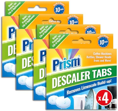 Descaler Tabs Pack of 16 Powerful Limescale Removal Fast Results Ideal for Coffee Machines, Kettles, Shower Heads, Irons, and More