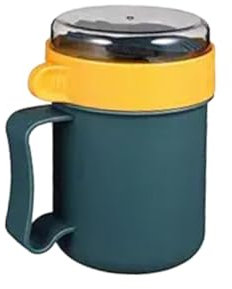 Tazza da zuppa per microonde con coperchio e contenitore portatile per la colazione, contenitore per porridge, con cucchiaio, tazze in ceramica per artigianato (blu, taglia unica)