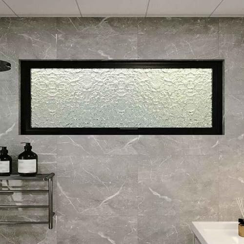 Finestra Finestra Girevole per Il Bagno per La Casa, Finestre Antitempesta per Loft/ Cantina/ Hotel, Finestre Sostitutive per Vecchie Case, Finestre Domestiche Personalizzabili(Black,45x45cm/17.7x17.7