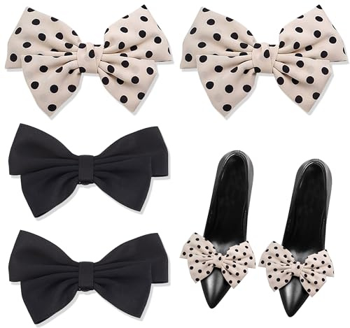 PYSEOSISE Clip Per Scarpe Decorative, 4 Pezzi Fibbia per Scarpe Rimovibile, Eleganti Fermagli per Scarpe Arco Scarpe Clip Charms Accessori per Scarpe per Matrimoni Feste Uso Quotidiano