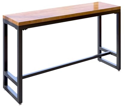 WXZXWXZX Stehtisch Holz Bartisch Bistrotisch Hochtisch mit Metallgestell für Küche Wohnzimmer Esszimmer Bistro(160cm/63in)