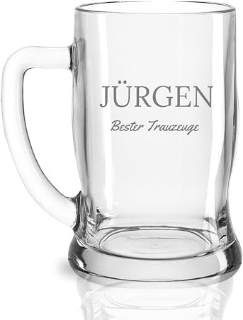 Bierkrug mit Gravur - Bierglas Geschenkidee für Herren - Personalisierte Geschenke für Sie & Ihn, Freunde Vatertag - Geburtstagsgeschenke Männer 500ml