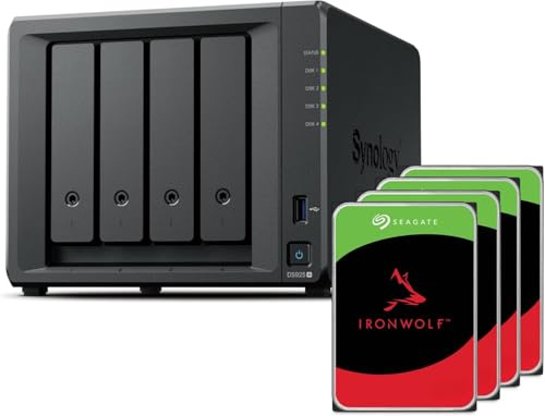 Synology DS925+ Bundle 16TB Seagate (Ironwolf 4X 4TB) NAS desktop 4 alloggiamenti, porte 2,5 GbE, 4 GB di RAM