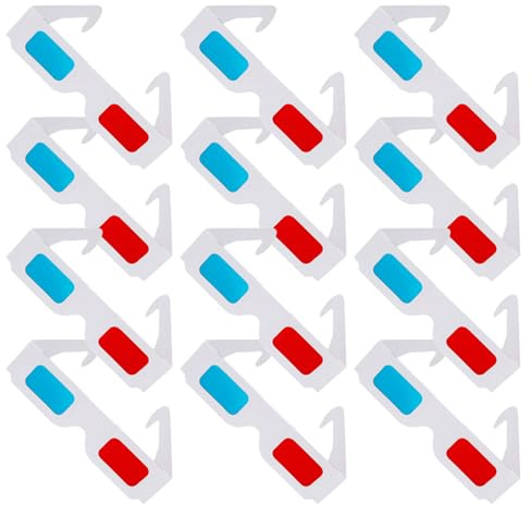 LOORGVEL 150PCS Red Cyan 3D Glasses Paper Cardboard with White Frame, Bulk Classroom 3D Glasses for TV, Movie, Comic Book, and STEM Education Viewing