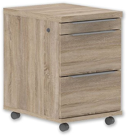 FORTE Calpe Container mit 3 Schubladen, Holzwerkstoff, Sonoma Eiche, 61 x 42 x 53 cm