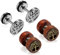 Cupimatch 2 Paires Boucles d'oreilles Arbre de Vie Vintage en Acier Inoxydable + Bois,Boucles d'oreille d'haltères pour Homme et Femme - Argent et Brun