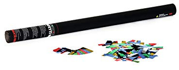 TCM FX Konfetti-Shooter (handbetriebene Konfettikanone 80 cm mit PVC-Konfetti Multicolor metallic, ideal für Hochzeiten, Geburtstage & Bühnenshows) Multicolor