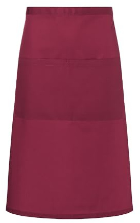 Karlowsky BBSS 3 PURE Bistroschürze BASIC mit Tasche, 65% Polyester/35% Baumwolle, Bordeaux, Einheitsgröße