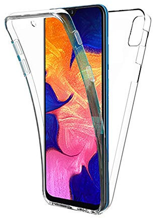 New&Teck Coque 360 Degré Samsung Galaxy A10 - Protection intégrale Transparent Avant + Arrière en Rigide, Housse Etui Tactile - Antichoc, Samsung Galaxy A10