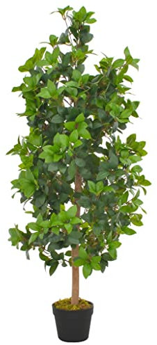 vidaXL Künstliche Pflanze Lorbeerbaum mit Topf Kunstpflanze Dekopflanze Zimmerpflanze Topfpflanze Büropflanze Grünpflanze Kunstbaum Grün 120cm