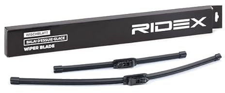 RIDEX Scheibenwischer Set Wischerblätter Satz mit Spoiler Frontscheibenwischer Vorne Wischblattausführung: Rahmenlos Länge 1: 650mm Länge 2: 400mm 298W0106